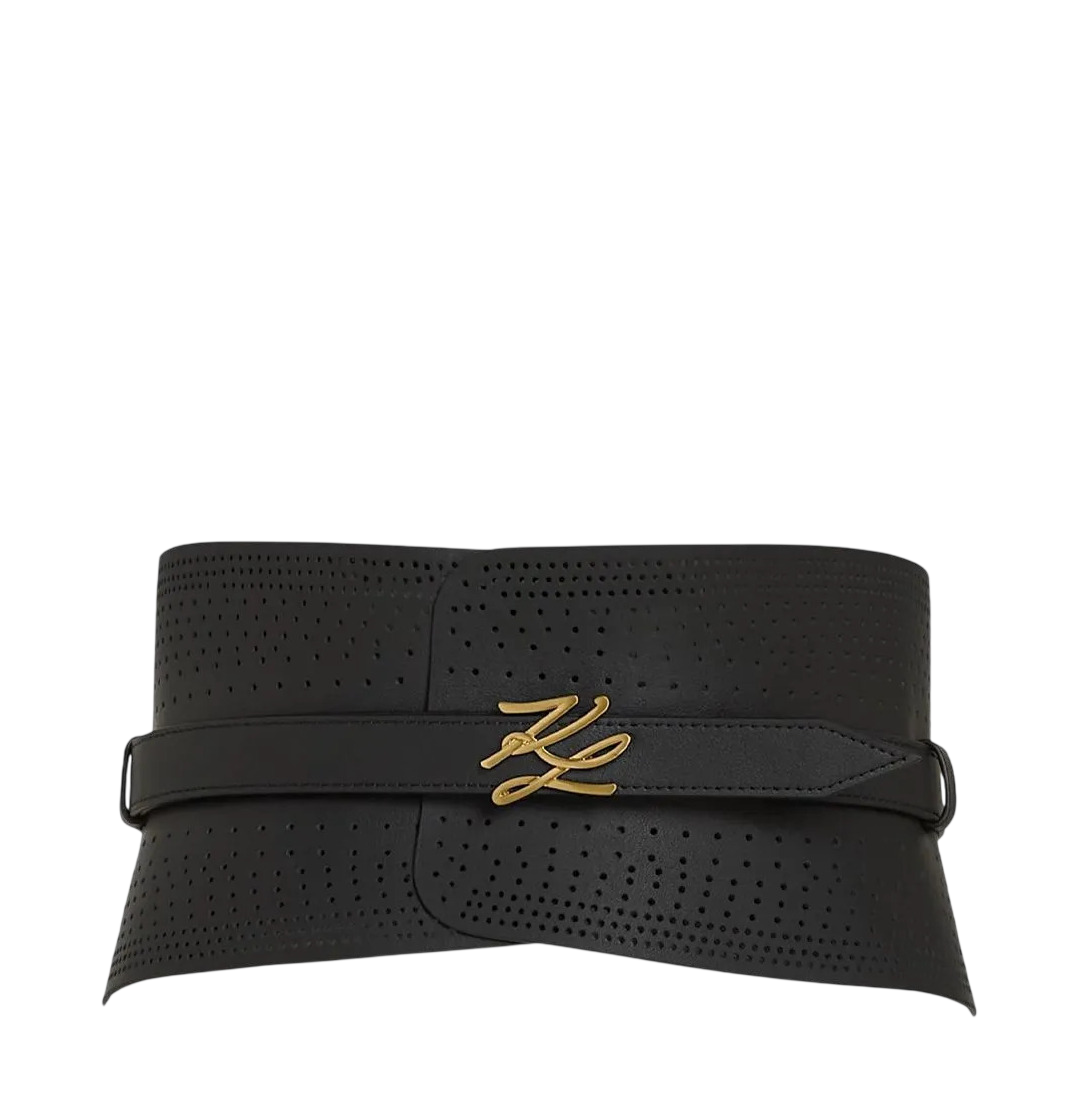 Γυναικεία Δερμάτινη K/Autograph Ζώνη Μαύρη Karl Lagerfeld B3W33015-999 Black