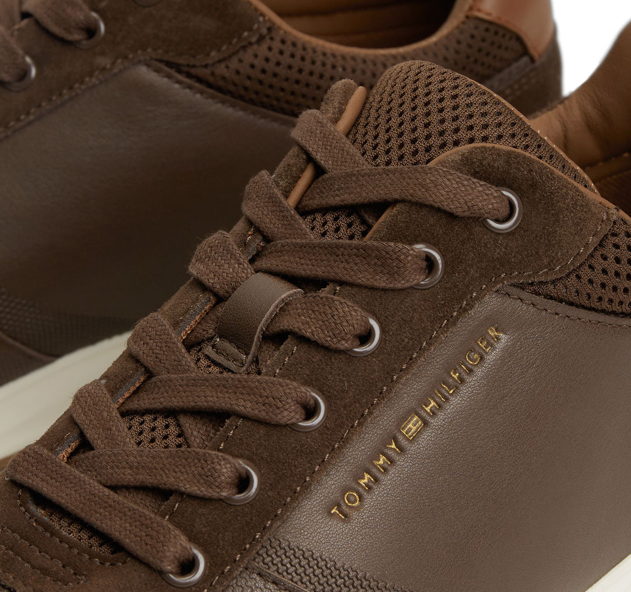 Ανδρικά Δερμάτινα Sneakers Καφέ Tommy Hilfiger FM0FM05910-GT6