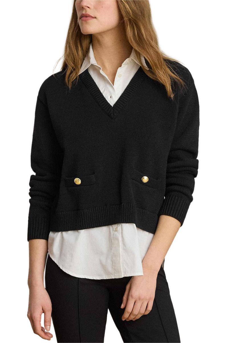 Γυναικείο Πουλόβερ Μαύρο Ralph Lauren 200B24254001-Black White