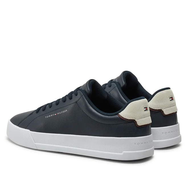 Ανδρικά Δερμάτινα Sneakers Navy Μπλε Tommy Hilfiger FM0FM05367-DW5