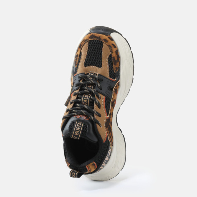 Γυναικεία Yuno Sneakers Μπεζ Buffalo BUFPD00016355-BEIGE BLACK LEO