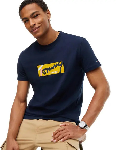Ανδρικό T-shirt Navy Μπλε Tommy Jeans DM0DM23547-C1G