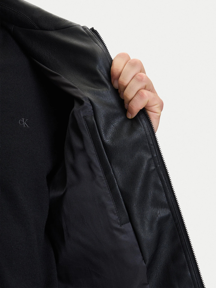 Ανδρικό Faux Leather Bomber Μπουφάν Μαύρο Calvin Klein LV04RH413G-UB1