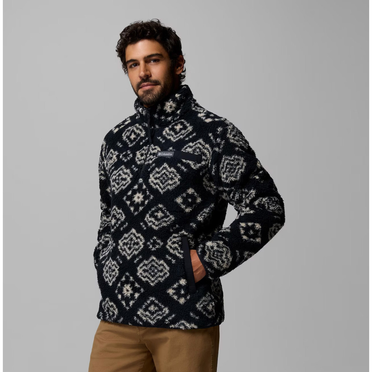 Ανδρικό Rugged Ridge High Pile Half Zip Fleece Μαύρο Columbia 2135471-014