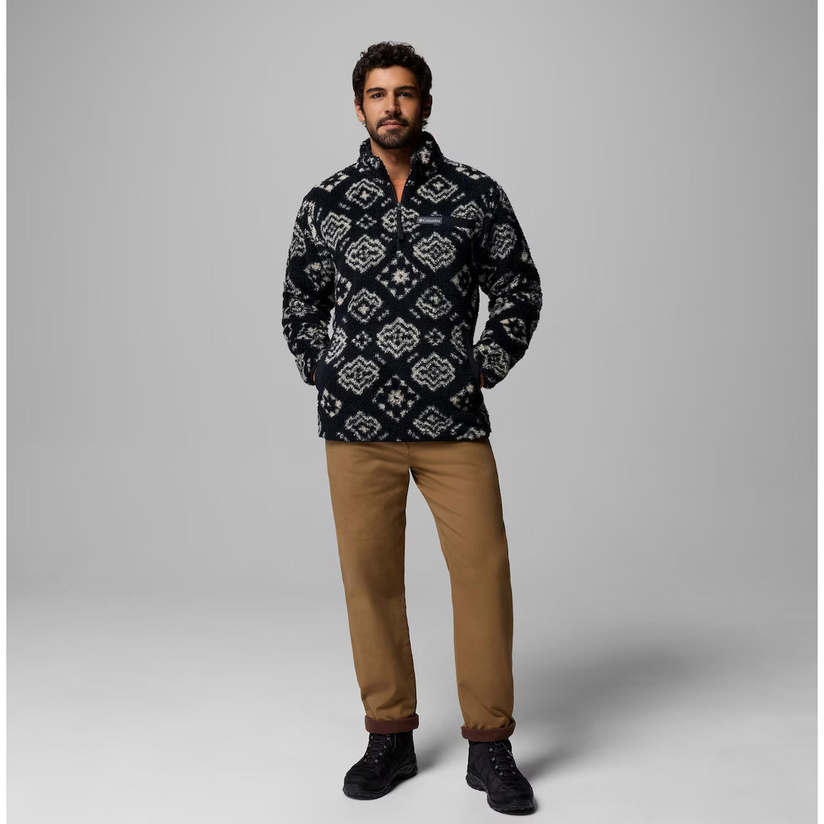 Ανδρικό Rugged Ridge High Pile Half Zip Fleece Μαύρο Columbia 2135471-014