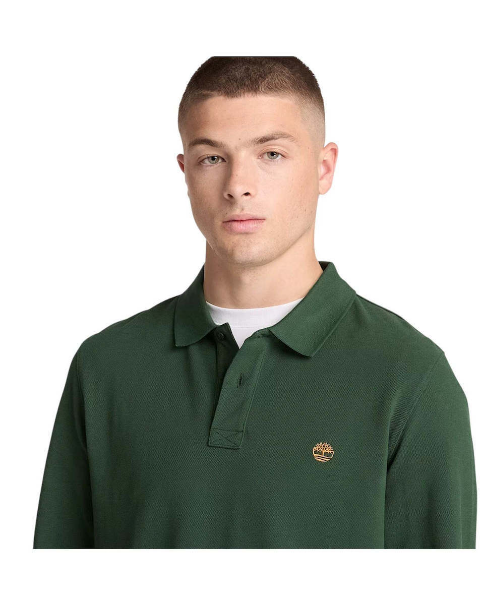 Ανδρικό Millers River Μακρυμάνικο Polo Πράσινο Timberland TBC0YHBE-398