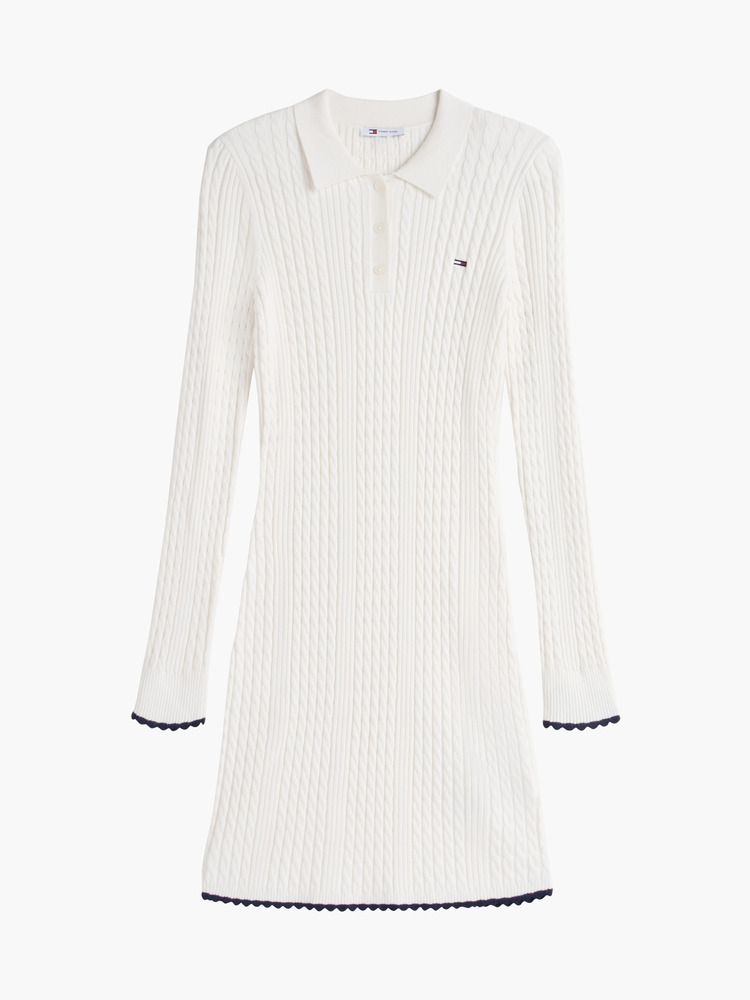 Γυναικείο Πλεκτό Polo Φόρεμα Μπεζ Tommy Jeans DW0DW23317-YBH