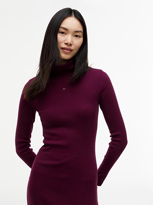 Γυναικείο Ζιβάγκο Φόρεμα Βυσσινί Tommy Jeans DW0DW23320-V11