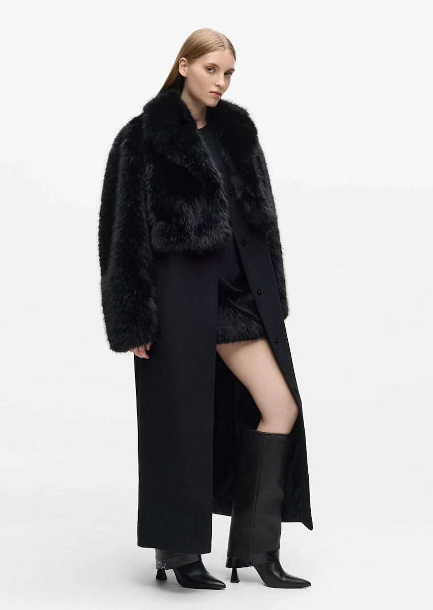 Γυναικείο Παλτό Μαύρο Karl Lagerfeld B4W15006-999 Black