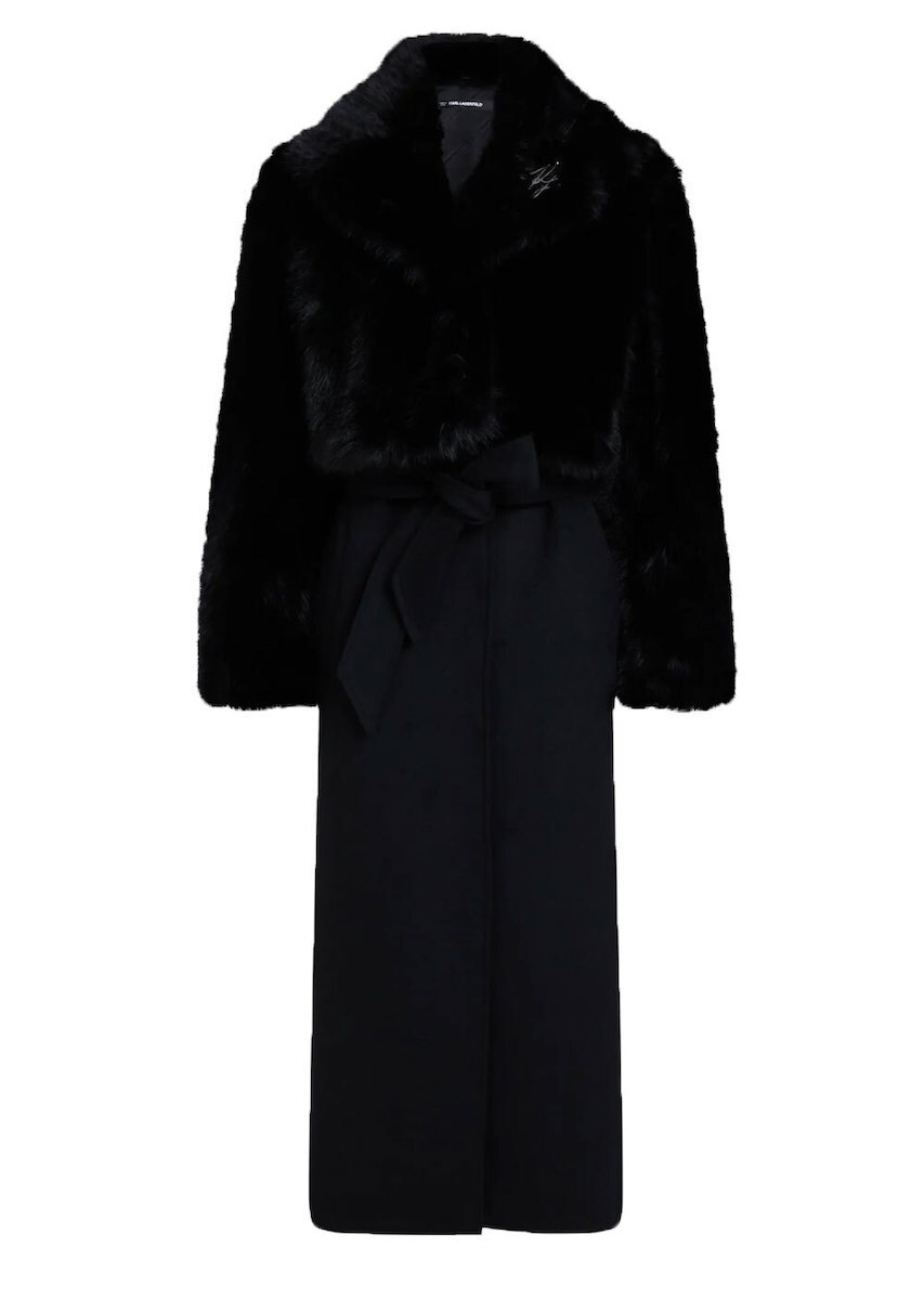 Γυναικείο Παλτό Μαύρο Karl Lagerfeld B4W15006-999 Black