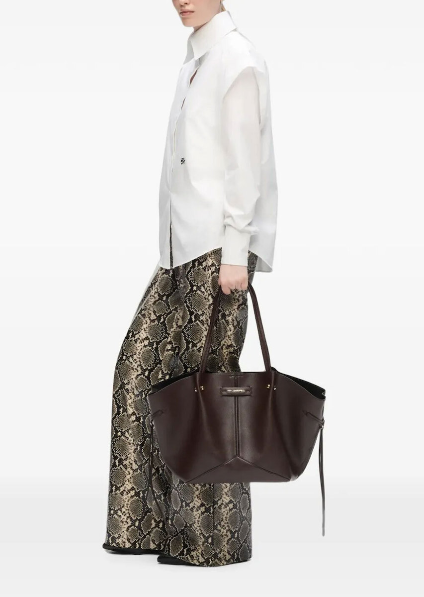 Γυναικεία K/Pierced Md Tote Τσάντα Καφέ Karl Lagerfeld B3W30347-451 Tobacco