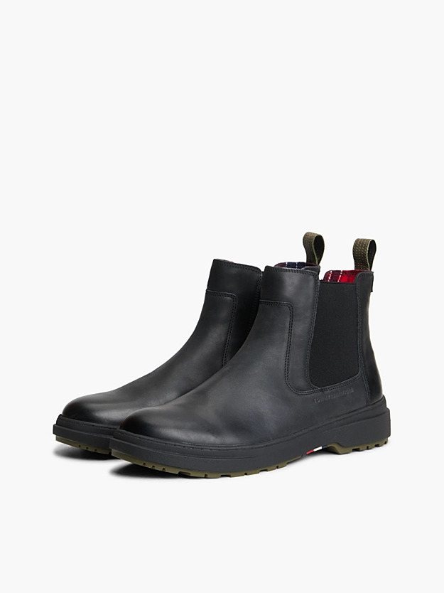 Ανδρικά Δερμάτινα Μποτάκια Μαύρα Tommy Hilfiger FM0FM05958-BDS