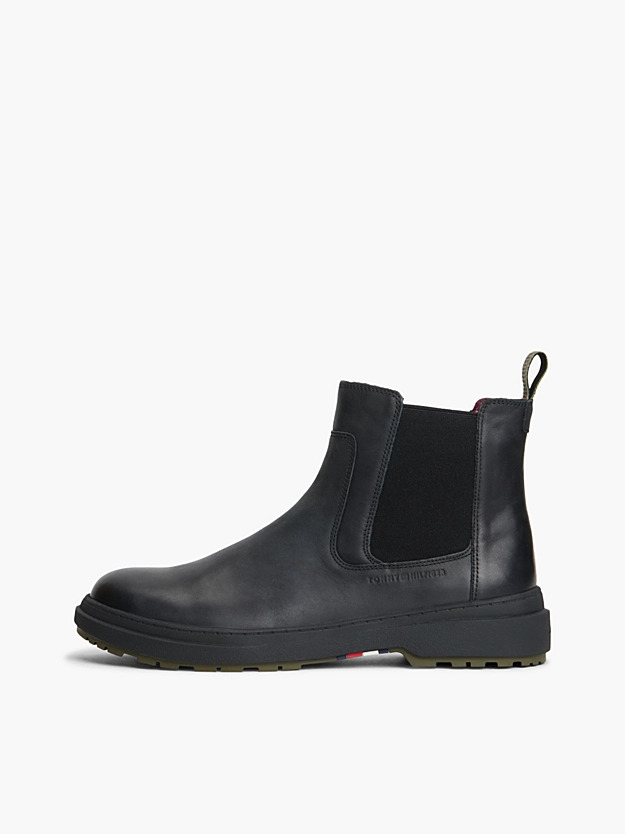 Ανδρικά Δερμάτινα Μποτάκια Μαύρα Tommy Hilfiger FM0FM05958-BDS
