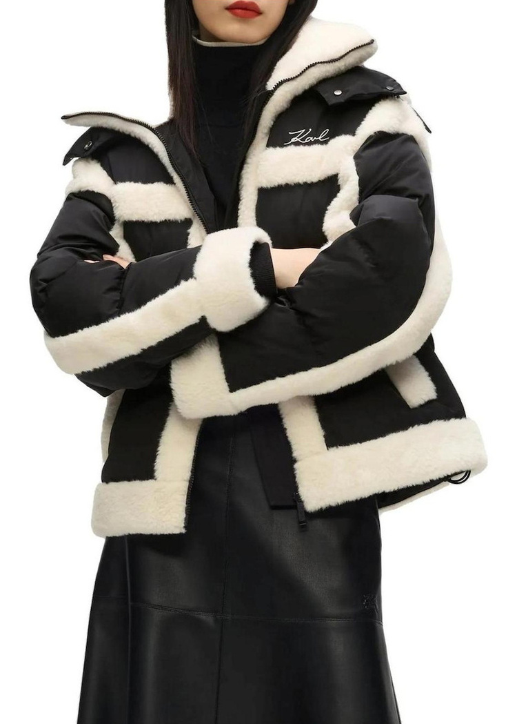 Γυναικείο Shearling Μπουφάν Μαύρο Karl Lagerfeld B4W15004-999 Black