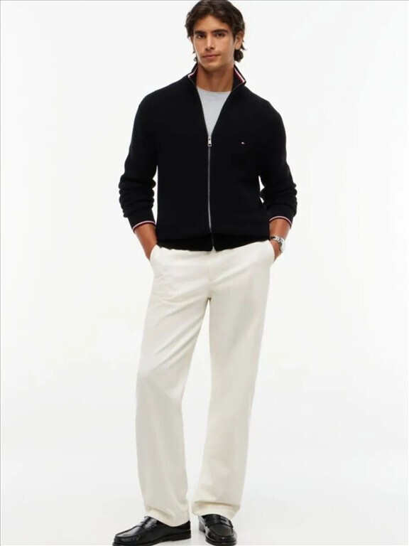 Ανδρική Πλεκτή Ζακέτα Μαύρη Tommy Hilfiger MW0MW41517-BDS