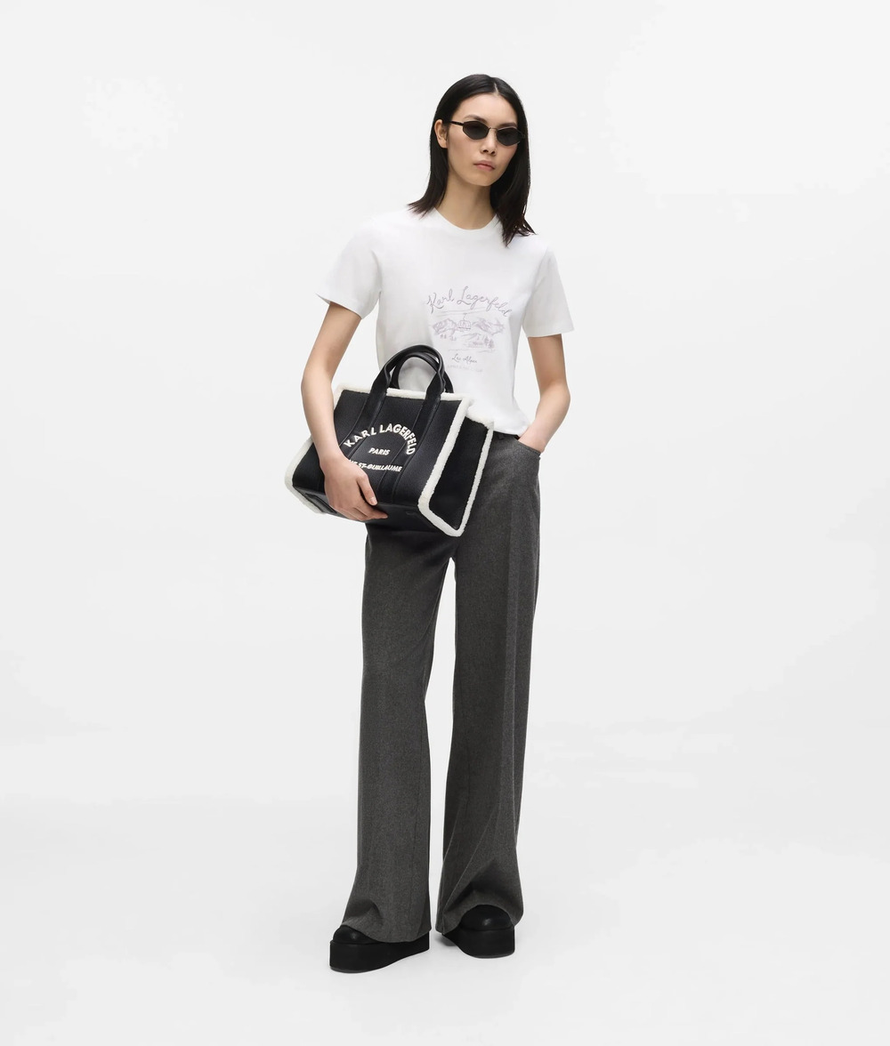 Γυναικεία K/Rsg Md Tote Shearling Τσάντα Μαύρη Karl Lagerfeld B4W30087-999 Black