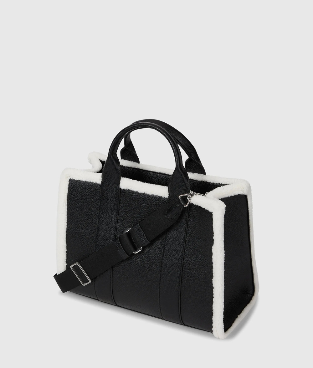 Γυναικεία K/Rsg Md Tote Shearling Τσάντα Μαύρη Karl Lagerfeld B4W30087-999 Black