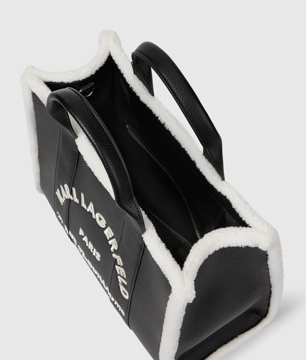 Γυναικεία K/Rsg Md Tote Shearling Τσάντα Μαύρη Karl Lagerfeld B4W30087-999 Black