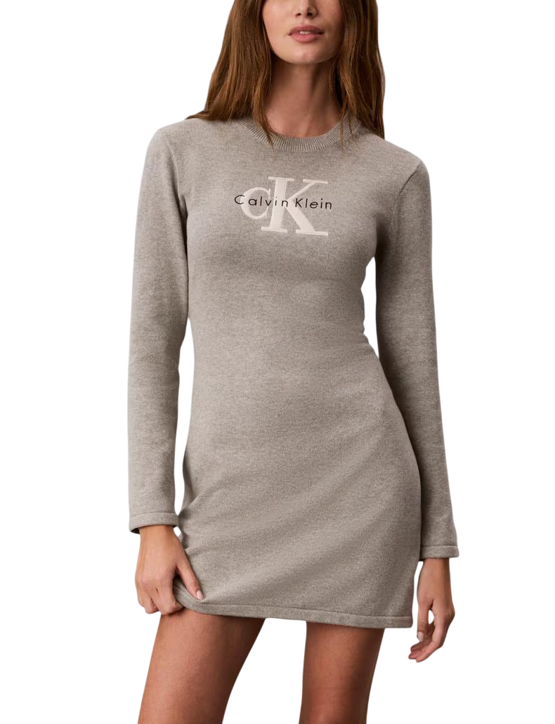 Γυναικείο Μακρυμάνικο Φόρεμα Γκρι Calvin Klein LV047H319G-P7A