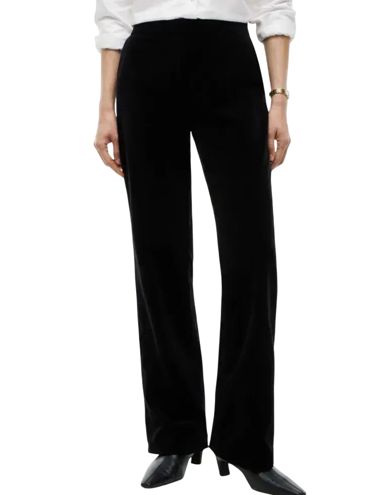 Γυναικείο Slim Βελουτέ Παντελόνι Μαύρο Tommy Hilfiger WW0WW52201-BDS
