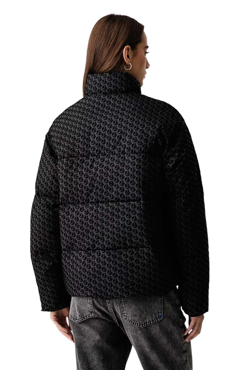 Γυναικείο Monogram Puffer Μπουφάν Μαύρο Karl Lagerfeld Jeans B4W15020-A75 Logo