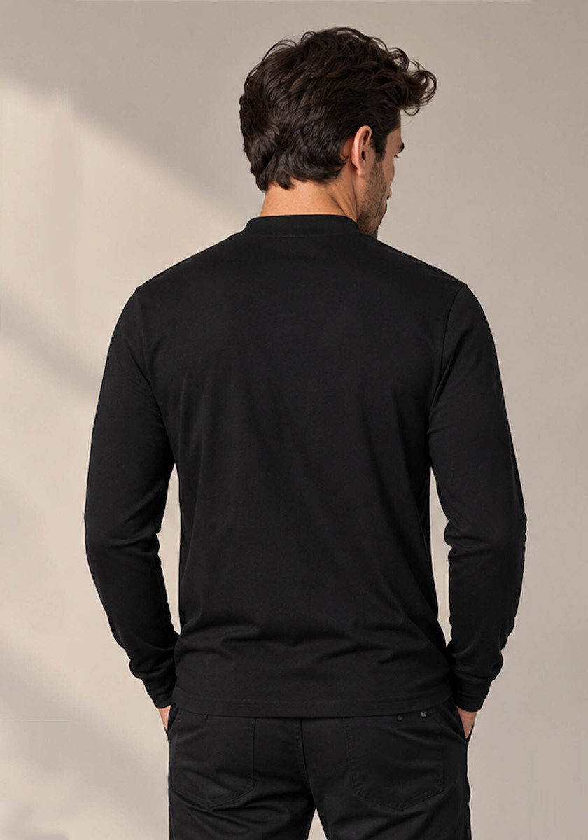 Ανδρικό Μακρυμάνικο T-shirt Μαύρο Karl Lagerfeld 755048 564235-990