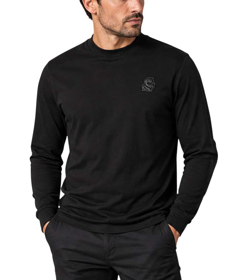 Ανδρικό Μακρυμάνικο T-shirt Μαύρο Karl Lagerfeld 755048 564235-990