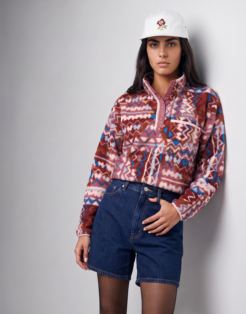 Γυναικείο Helvetia II Printed Cropped Half Snap Fleece Columbia 2098501-555