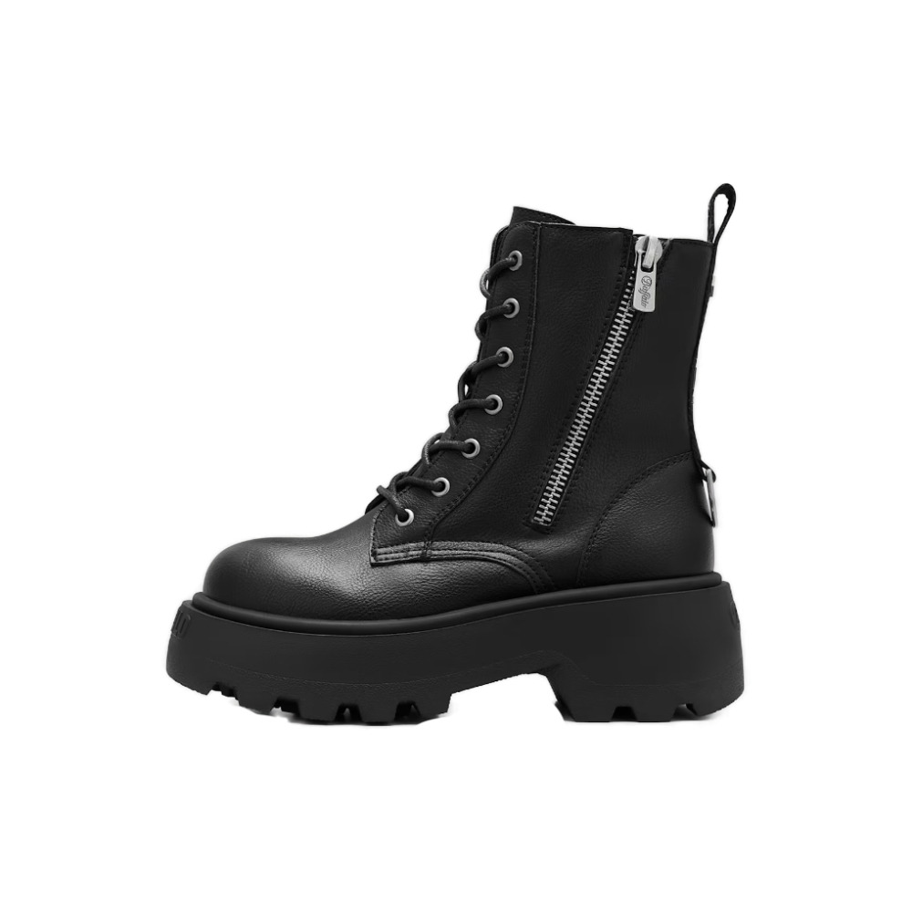 Γυναικεία Phantom Lace Up Zip Μποτάκια Μαύρα Buffalo BUFPD00018432-BLACK