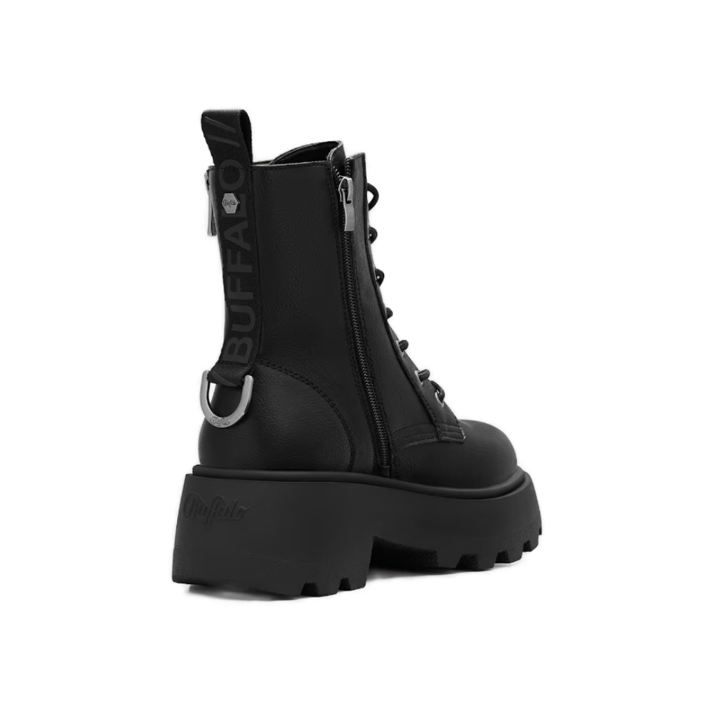 Γυναικεία Phantom Lace Up Zip Μποτάκια Μαύρα Buffalo BUFPD00018432-BLACK