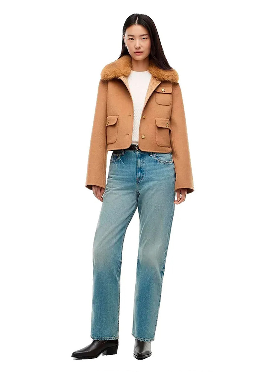 Γυναικείο Μάλλινο Τζάκετ Καμηλό Tommy Hilfiger WW0WW52914-GWA