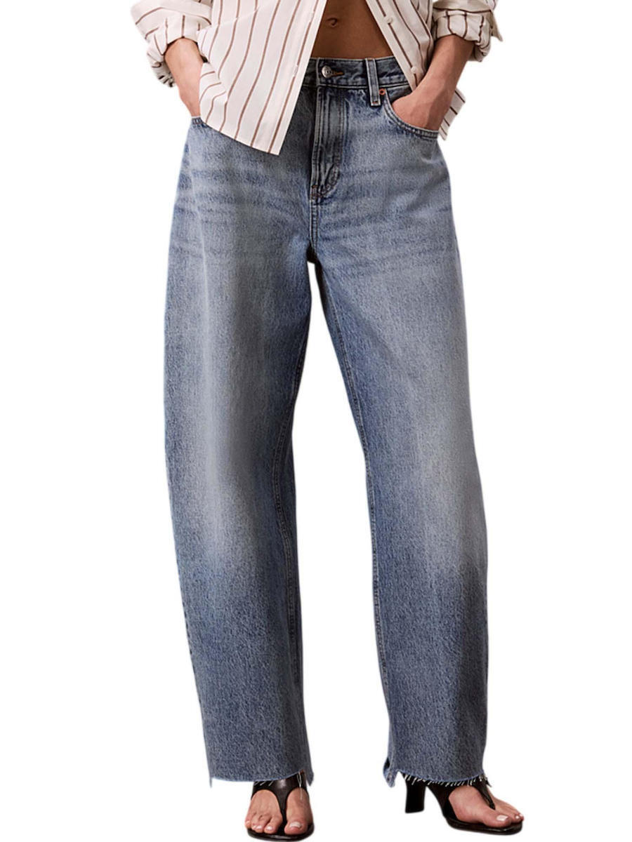 Γυναικείο Relaxed Barrel Τζιν Γαλάζιο Calvin Klein LV047H743G-46S