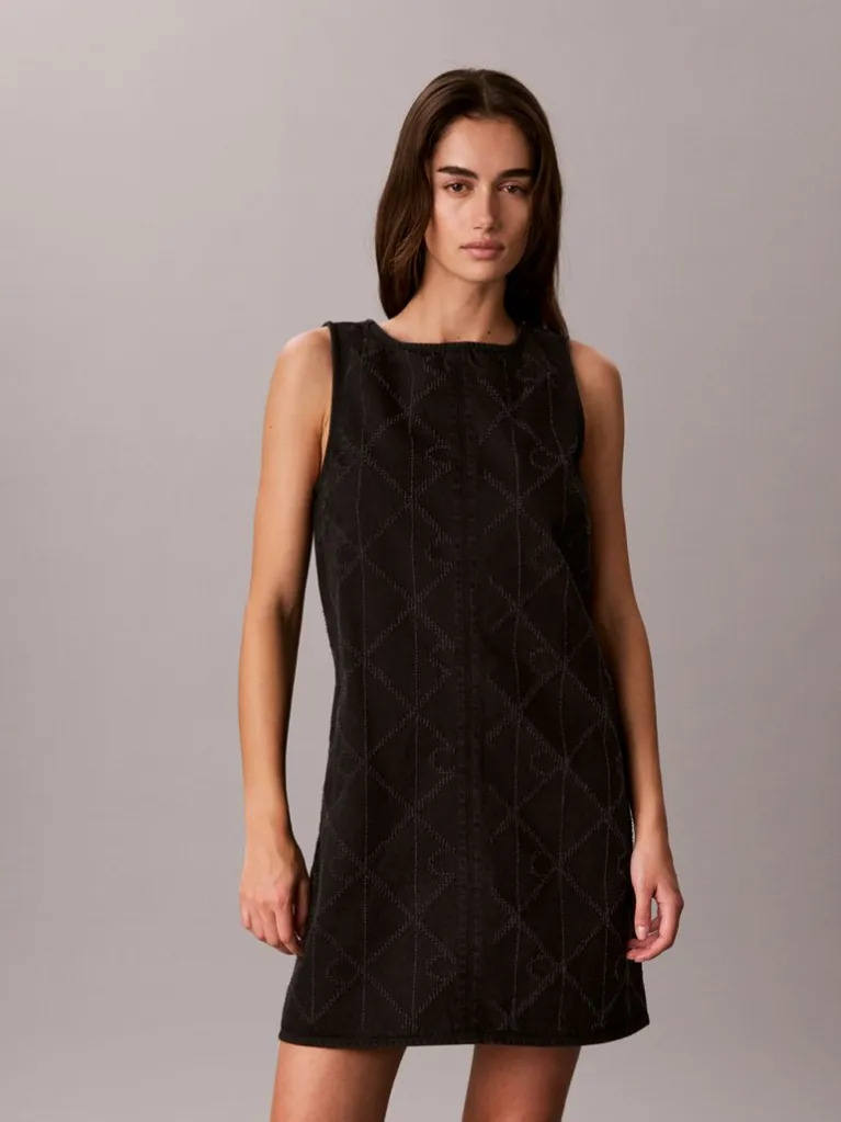 Γυναικείο Αμάνικο Τζιν Φόρεμα Μαύρο Calvin Klein LV047H781G-4B3