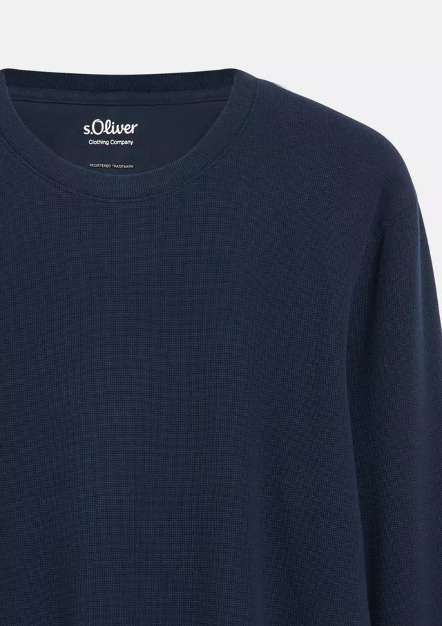 Ανδρικό Μακρυμάνικο T-shirt Navy Μπλε S.Oliver 2180195-5978