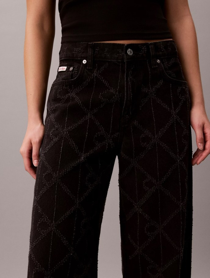 Γυναικείο Low Rise Baggy Τζιν Μαύρο Calvin Klein LV047H756G-4B3