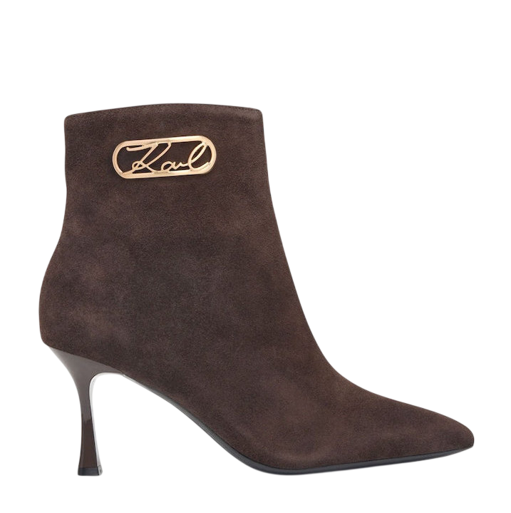 Γυναικεία Δερμάτινα Sienna Signia Μποτάκια Καφέ Karl Lagerfeld KL32747-544 Brown