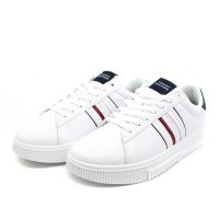 Ανδρικά Δερμάτινα Sneakers Λευκά Tommy Hilfiger FM0FM05406-YBS