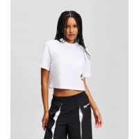 Γυναικείο Cropped Monogram T-shirt Λευκό Karl Lagerfeld Jeans A2W17076-100 WHITE
