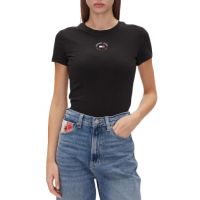 Γυναικείο Slim T-shirt Μαύρο Tommy Jeans DW0DW20316-BDS
