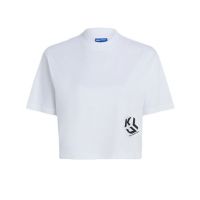 Γυναικείο Cropped Monogram T-shirt Λευκό Karl Lagerfeld Jeans A2W17076-100 WHITE