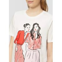 Γυναικείο T-shirt Εκρού S.Oliver 2164099-02E1