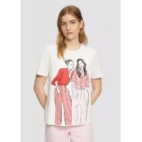 Γυναικείο T-shirt Εκρού S.Oliver 2164099-02E1