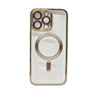 Magsafe Back Cover Σιλικόνης Διάφανο/Χρυσό (iPhone 12 Pro Max)