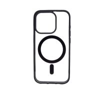 Magsafe Back Cover Σιλικόνης Διάφανο-Μαύρο (iPhone 14 )