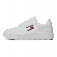 Γυναικεία Δερμάτινα Retro Basket Essential Sneakers Λευκά Tommy Jeans EN0EN02505-YBS