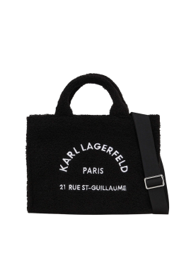 Γυναικεία K/Rsg Md Square Tote Shearling Τσάντα Μαύρη Karl Lagerfeld A4W50013-999 BLACK