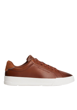 Ανδρικά Δερμάτινα Sneakers Καφέ Tommy Hilfiger FM0FM05729-GVI