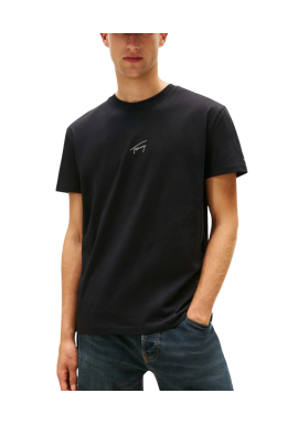Ανδρικό Signature T-shirt Μαύρο Tommy Jeans DM0DM22138-BDS