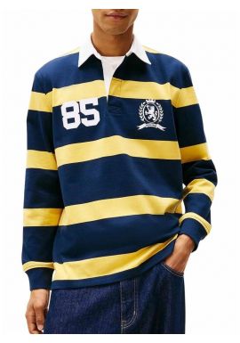 Ανδρικό Rugby Polo Ριγέ Κίτρινο  Tommy Jeans DM0DM22074-ZFQ