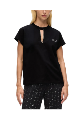 Γυναικείο T-shirt Μαύρο Karl Lagerfeld A4W17046-999 BLACK